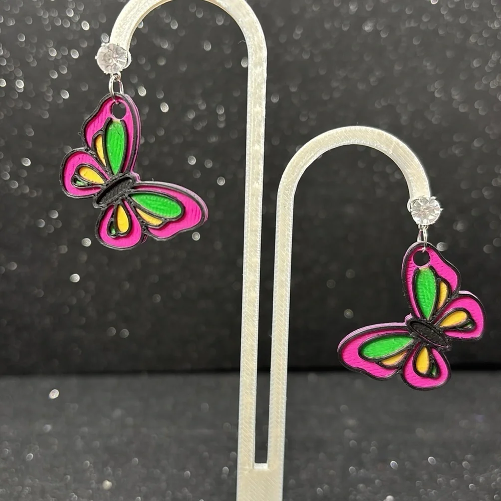 Small Colorful Butterfly Earrings
